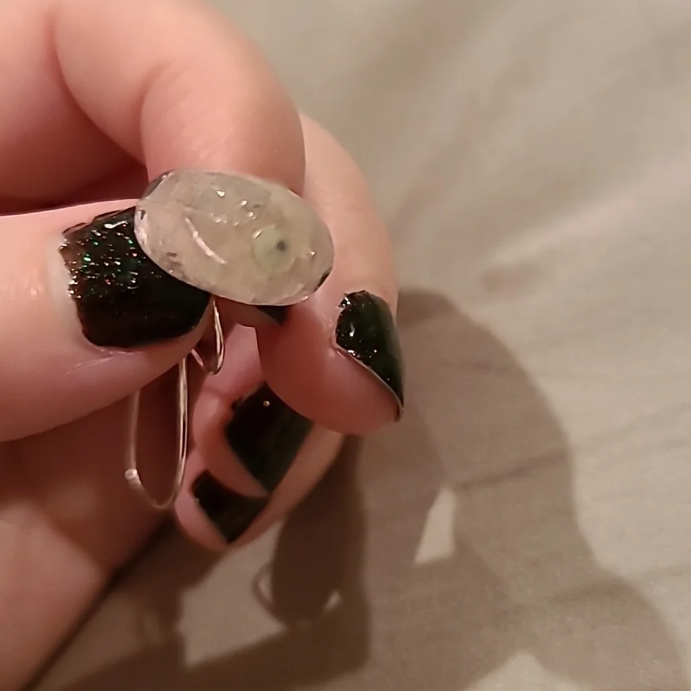 Light pink heart sterling silver drop earrings - Picture 8 of 8